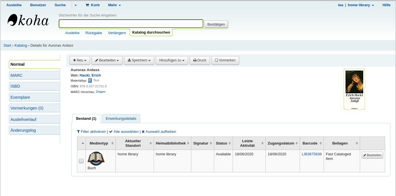 Screenshot Koha