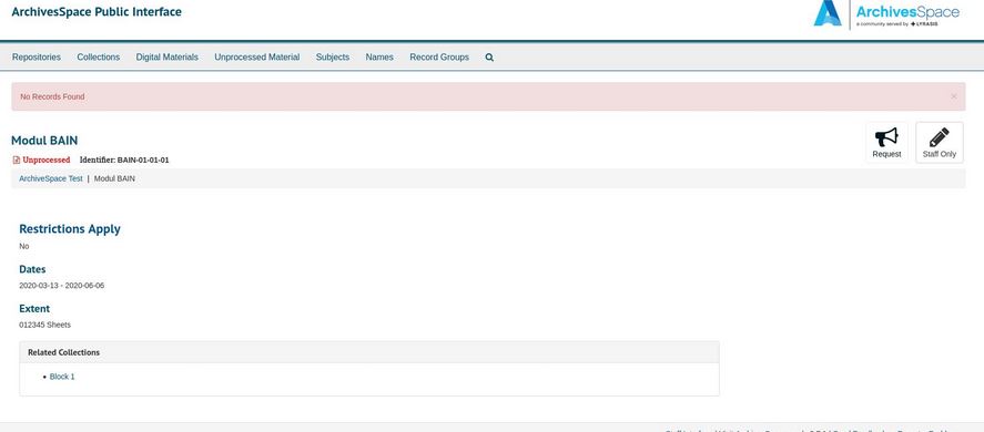 Screenshot Archivespace